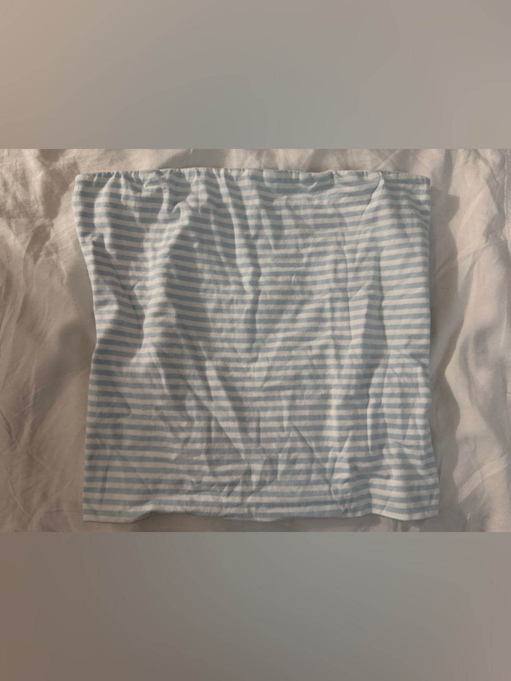 Amazon Essentials Light Blue and White Striped Tube Skirt